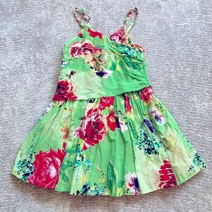 Eliane Et Lena Paris Floral Cotton Circle Dress Tropical‎ Garden Size 6